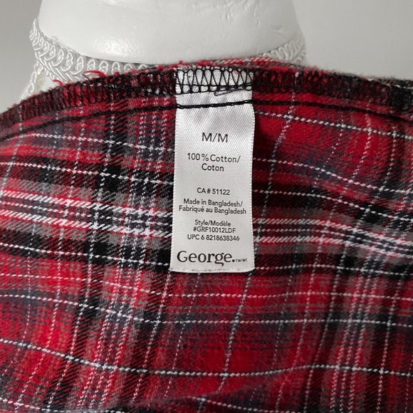 George - Red Plaid Fitted Longsleeve Top - Picture 6 of 8